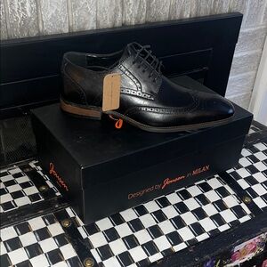 Jennen Black Leather Oxford Shoes in original dust bags. New with tags.